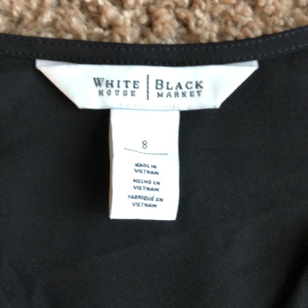 WHBM Black Ruffle-Front Shell Size 8 - Picture 2 of 10